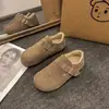 Zapatos planos retro tipo Birkenstock, modernos, forrados de felpa y con suela gruesa para mujer, nueva colección otoño/invierno 2026, diseño sin cordones con suelas suaves, perfectos para un look relajado