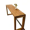Balcão de Bar de Madeira Maciça de Olmo Velho Contra a Parede, Mesa Piano Simples de Janela Saliente, Caixa Longa de Madeira Maciça, Bancada de Mesa Estreita Zen