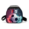 Envío Directo Una Pieza Patrón de Fútbol Bolsa de Comida de Viaje Bolsa de Almuerzo para Estudiante de Primaria Bolsa de Almacenamiento de Lonchera Térmica para Hombres y Mujeres Campus