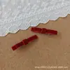 Pinza para el pelo infantil casual y dulce, mini lazo de terciopelo burdeos, pequeño clip de par, clip lateral, clip para flequillo