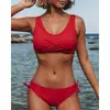 Nuevo bikini Amazon AliExpress europeo y americano en stock sexy multicolor bikini de tiras con nudo traje de baño para mujer