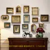 Pared de Fotos Estilo Americano de Madera Maciza, Pared de Marcos de Fotos para la Entrada, Pared de Fotos Moderna Montada en la Pared Estilo Europeo, Set de Pinturas Decorativas Vintage para Sala de Estar