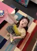 Conjunto para Niña Dulce Camiseta de Tirantes Fruncidos de Tul 26 Verano Nuevo Elegante Jeans para Niña Pequeña