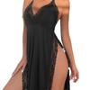 Transfronterizo Europa y América Amazon Ropa Interior Sexy para Mujer Estampado de Leopardo Talla Grande Camisón Sexy con Tirantes y Espalda Descubierta Pijama de Perspectiva para Mujer