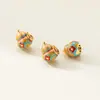 Cuentas espaciadoras de calabaza esmaltadas chapadas en oro de plata 925, cuentas de resina coloridas finamente elaboradas para materiales y accesorios de ensartado manual DIY 0190