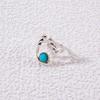 Joyería Transfronteriza Europea y Americana, Anillo de Turquesa Retro de Moda, Anillo Geométrico Ovalado Cruz de Estilo Étnico Personalizado