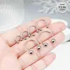 Piercing de Nariz em Liga de Titânio F136 Rosca Interna Dupla Esfera Barra C Piercing Labial Argola Ferradura Unha de Mamilo Anel de Osso da Orelha G23 Titânio Piercing Labial