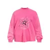 Camiseta de manga longa com estrela de cinco pontas única e criativa desgastada, estilo punk vintage, moda masculina para primavera e outono, estilo de rua INS, corte solto, algodão puro