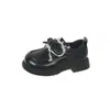 Mocasines de Encaje con Lazo para Niñas 2026 Nuevo Estilo Británico Retro Primavera/Otoño Zapatos de Cuero Mary Jane de Suela Gruesa