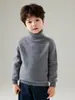 Malhas 100% Lã Pura para Meninos e Meninas Outono e Inverno Engrossadas Malhas Soltas Infantis para Meninas Gola Alta Malha de Base