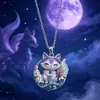 Nuevo Colgante de Dragón Blanco y Nube de Loto Estilo Chino, Collar de Dragón Pintado Estilo Nacional, Collar de Relieve Tridimensional de Lujo Ligero Unisex