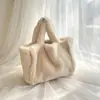Bolsa tote transfronteiriça, bolsa de pelúcia, moderna e versátil, bolsa peluda de outono e inverno, bolsa feminina, grande capacidade, bolsa tote para o dia a dia
