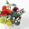 Diadema de flor artificial base Mori accesorios DIY ramillete sombrero de paja mar de flores bola de espinas de erizo de mar ramo pequeño material planta de simulación
