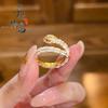 Anillo Serpiente Blanca Serpiente Verde de Oro Antiguo Estilo Similar de Gold Store con Incrustaciones de Diamantes Serpiente Espiritual Envuelta Alrededor del Animal Serpiente del Zodíaco Anillo de Año Animal Venta al por Mayor