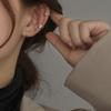 Conjunto Combinado de Brinco Ear Cuff Retrô para o Dia a Dia S925 e Tarraxa Minimalista Joia de Orelha Pequena da Moda