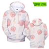 Fruta fresa cereza impresión a color 3D sudadera con capucha holgada para pareja sudadera con capucha chaqueta sudadera con capucha personalizada