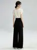 Calça fitness feminina de verão 2026, cor off-white, manga curta, cintura alta, modeladora, para yoga, esportes, casual, perna reta