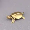 Figura de Tortuga de Latón Puro, Regalo Cultural Vintage, Decoración del Hogar, Mascota de Té para Escritorio, Adorno Artesanal