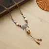 Colar de Maçã de Cerâmica Jingdezhen Colar Borboleta Dopamina Personalidade Fresca Feminina Moda Versátil Colar Venda por Atacado
