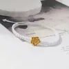 Pulsera Tejida Finamente con Nudo Plano de Loto Tridimensional, Simple y Versátil, Diseño de Loto Auspicioso, Ajustable, Pulsera Transfronteriza Unisex para Pareja
