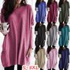 Amazon ebay AliExpress wish nueva camiseta de manga larga casual con bolsillo top ropa de mujer