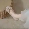 Zapatos Planos para Mujer 2026 Nuevo Estilo Verano Boca Baja Estilo Francés Zapatos de Hada Suaves con Lazo para Combinar con Faldas