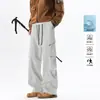 Calças de trabalho de secagem rápida para uso externo para homens, estilo primavera e outono, calças de caminhada largas e retas, calças compridas casuais à prova d'água