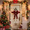 Amazon 2027 Cortina de Puerta Navideña Fondo de Muñeco de Nieve Tela Decoración Navideña Roja y Verde Banderín de Puerta Bandera Colgante