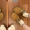 Sapatos Birkenstock Versão Lã Couro Genuíno Feminino Inverno Plus Velvet Espessado Quente Peludo Sapatos Grandes de Algodão Slip-on Botas de Neve