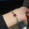 ¡Joyería de cadena colorida! Pulsera ovalada de circonita súper brillante, sensación de lujo ligero y alta gama, joyería versátil y exquisita para mujer al por mayor
