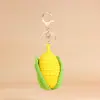 Llavero de Maíz Artificial Tejido a Crochet Hecho a Mano de Lana Lindo Juguete de Comida Colgante para Bolso Puesto Pequeño Producto Terminado Colgante