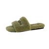 Pantuflas Peludas para Mujer para Usar de Suela Gruesa 2025 Primavera y Verano Nuevas Zapatos Peludos de Celebridad de Internet Moda Europea Pantuflas de Felpa para Casa