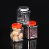 Frasco de Plástico Transparente de Grado Alimenticio para Mascotas con Boca Ancha, Frasco Grande Sellado para Galletas, Botella de Plástico Cuadrada con Tapa de Aluminio
