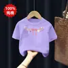 Blusas Casuais de Verão para Meninas, Respiráveis, de Manga Curta, Algodão Puro, Modernas e Fofas, Novo Estilo, Manga Meia-Manga, Versáteis