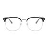 Gafas Europeas y Americanas de Media Montura para Miopía Sin Graduación con Montura de Ceja, Monturas de Gafas Elegantes e Intelectuales para Hombre, Monturas Cuadradas para Estudiante, Estilo Ins