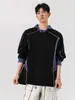 Sudadera Retro de Moda Americana para Hombres y Mujeres, Primavera y Otoño, Elegante de Calle Holgada con Bloques de Color Cuello Polo Biker Chaqueta