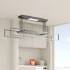 Secador de roupas elétrico para comércio exterior transfronteiriço, secagem ao ar e secagem, secadora de roupas totalmente automática, iluminação de tela grande, varal de varanda com altura ajustável