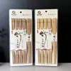 10 Pares Palillos de Bambú Carbonizado Empaque Blíster Caja Sin Pintar Sin Cera Antimoho Fuente para Puestos Callejeros Palillos de Bambú Vajilla Diaria
