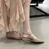 Sandalias de tacón alto con cuña y punta fina estilo francés Chuyuji con una sola tira para mujer, nueva colección verano 2026