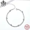 Pulsera Efule Plata Esterlina S925 para Mujer ins Moda Simple Joyería Estilo Coreano Pulsera Chapada en Platino SCB131