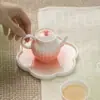 Tetera Mi Yan con diseño de crisantemo en degradado rojo sandía, tetera moderna y sencilla para el hogar, tetera de cerámica hecha a mano, juego de té de kung fu