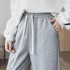 Kangzi Yue leggings largas soltas mulheres 2022 início do outono novo cintura alta pequena calças retas calças casuais com cordão feminino