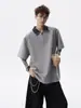 Camisa polo de manga corta con cuello para hombre, camiseta de verano versátil de marca moderna, corte holgado, top moderno estilo coreano nuevo 2025