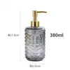 Botella de Relleno de Gel Antibacterial de Vidrio Grueso de Color de Alto Valor al por Mayor Botella con Dispensador de Presión Ondulado para Baño Lavado y Cuidado Botella para Gel de Ducha