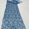 Tecido de lantejoulas com gradiente de escamas de peixe, malha de cobertura total, bordado com miçangas, vestido de noite para performance, tecido bordado versátil em estoque