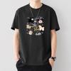 Camiseta de manga curta estampada masculina verão juvenil na moda para todos os jogos solto em torno do pescoço respirável para estudantes