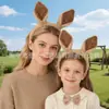Nova Faixa de Cabeça com Orelhas de Mãe Canguru Cruzada Desenho Animado Animal Headwear Maquiagem Festa Fantasia de Performance Fofa Faixa de Cabeça