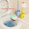Cepillo para Inodoro con Ventosa para Agregar Líquido Modelo Doméstico Sin Rincones Muertos Montado en la Pared Limpieza Especial Desincrustante Cepillo para Inodoro Baño Duradero