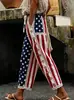 2026 Transfronterizos Pantalones Largos Casuales de Lino Sintético Holgados con Hebilla Falsa Estampado 3D Ropa de Comercio Exterior Sitio Independiente de Amazon