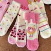 Calcetines de terciopelo de visón rosa para mujer estilo coreano con forro polar gruesos y cálidos para dormir calcetines de invierno lindos peludos calcetines de confinamiento